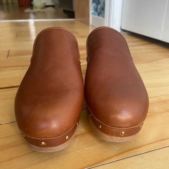 J. Crew Leather Clogs size 8.5 in Warm Sepia Brown - Picture 2 of 6